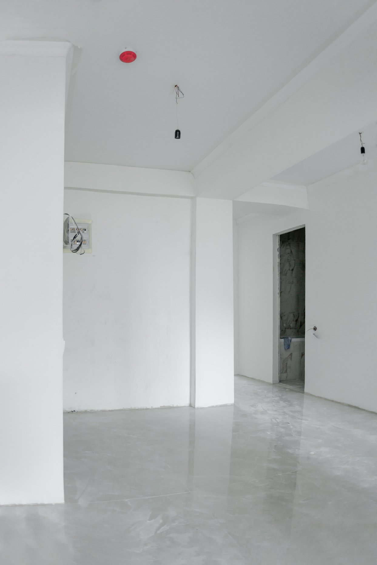 White Interior of a Room under Construction